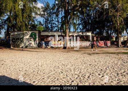 Flic en FLAC ist ein langer, beliebter Strand an der Westküste von Mauritius Stockfoto