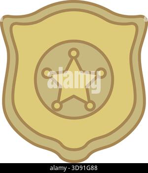 Polizei Abzeichen Schild Vektor Emblem Flache Design Illustration Stock Vektor