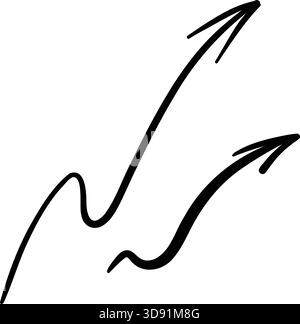 Vektor-Symbol von Hand gezeichnetem Cartoonausdruck Zeichen Kritzelei, Kurvenrichtungspfeile, Emoticon-Effekte Design-Elemente, Zeichentrickfigur Emotion-Symbol Stock Vektor