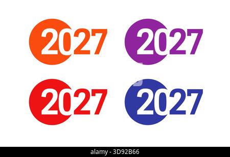 Happy New Year 2027 Logo-Konzept. Kreatives Element Stock Vektor