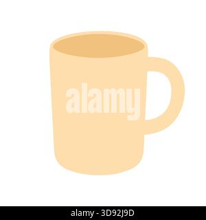 Minimalistischer Beige-Becher Mit Heißgetränk Stock Vektor