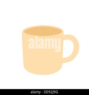 Minimalistischer Beige-Becher Mit Heißgetränk Stock Vektor