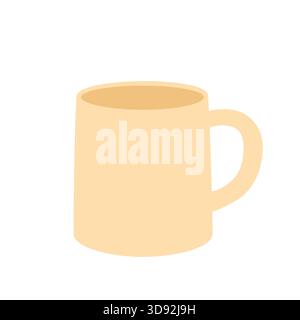 Minimalistischer Beige-Becher Mit Heißgetränk Stock Vektor
