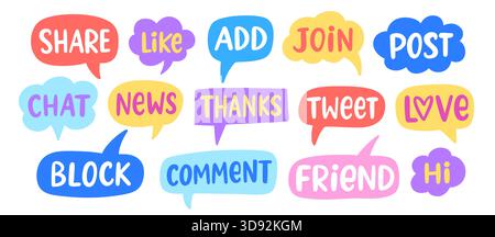 Chat Bubbles Social Media Message Speech Clouds Stock Vektor