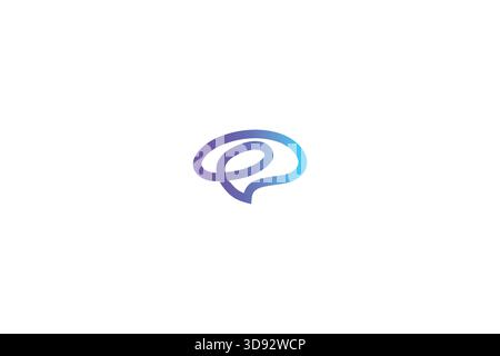 Minimal Brain Logo auf weißem Hintergrund Stock Vektor