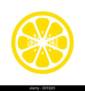 Zitronenfrucht. Gelbe Slice-Zitronen. Zitrusmuster für Frühling und Sommer. Abstrakte, süße Orange Limonen Patern. Einfache Limonadenmuster. Abschnitt Stock Vektor