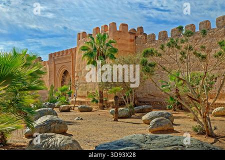 Taroudant Stadtmauern östlich von Agadir in der Provinz Souss-Massa, Marokko. Stockfoto