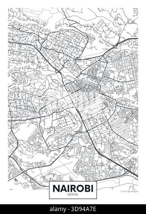 Stadtplan Nairobi, detaillierte Stadtplanung Reise Vektor Poster Design Stock Vektor