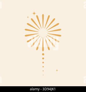 Glamouröses goldenes Feuerwerk für luxuriöse Feierlichkeiten. Vektorkomposition für Winterferien oder besondere Momente. Stock Vektor