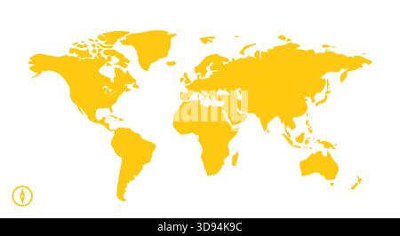 Vektorkarte Welt Globus Land. Europa usa asien australien Kontinentskarte Stock Vektor