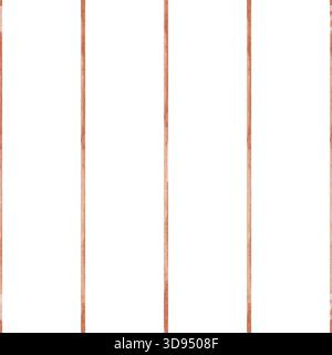 Geometrisches Muster mit Aquarellmuster, rot gestreifte Linien. Abbildung in Form von Pinselstrichen auf isoliertem Hintergrund. Abstrakter, nahtloser Druck im kindlichen Stil Stockfoto