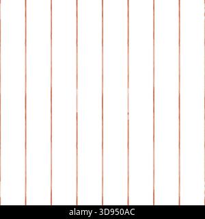 Geometrisches Muster mit Aquarellmuster, rot gestreifte Linien. Abbildung in Form von Pinselstrichen auf isoliertem Hintergrund. Abstrakter, nahtloser Druck im kindlichen Stil Stockfoto