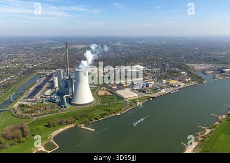 STEAG Kohlekraftwerk Walsum, Rheinberg, Ruhrgebiet, Nordrhein-Westfalen, Deutschland, Europa, Luftaufnahme, Vogelperspektive, Luftaufnahmen, Luftaufnahmen, Luftaufnahmen Stockfoto