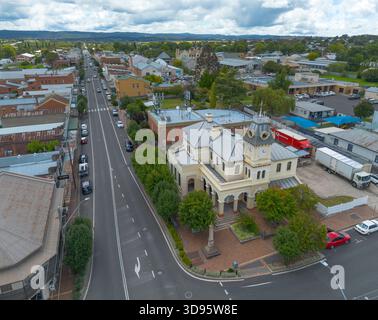 Luftaufnahme des alten Postamtes in der Tenterfield Main Street Stockfoto