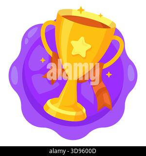 Goldenes Trophäenabzeichen Stock Vektor