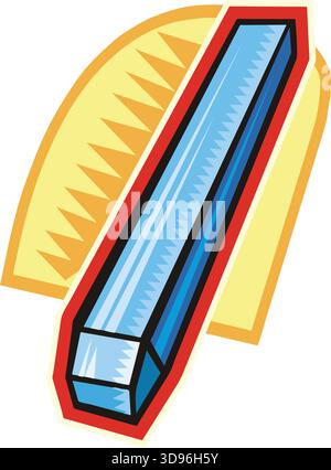 Eine abstrakte Vektor-Illustration zeigt ein Rasp-Werkzeug im Cartoon-Stil Stock Vektor