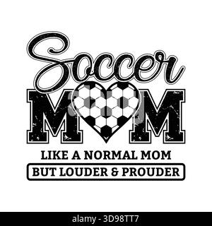 Schlichte schwarze „Soccer Coach“-Typografie mit Schriftunterstrich, kleinem Herz und Fußball-Ikone, minimalistisches Sportcoach-Logo für T-Shirts, Kapuze Stock Vektor