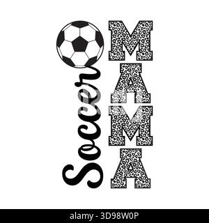 Schlichte schwarze „Soccer Coach“-Typografie mit Schriftunterstrich, kleinem Herz und Fußball-Ikone, minimalistisches Sportcoach-Logo für T-Shirts, Kapuze Stock Vektor
