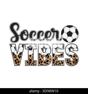 Schlichte schwarze „Soccer Coach“-Typografie mit Schriftunterstrich, kleinem Herz und Fußball-Ikone, minimalistisches Sportcoach-Logo für T-Shirts, Kapuze Stock Vektor