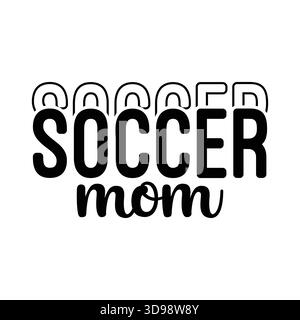 Schlichte schwarze „Soccer Coach“-Typografie mit Schriftunterstrich, kleinem Herz und Fußball-Ikone, minimalistisches Sportcoach-Logo für T-Shirts, Kapuze Stock Vektor