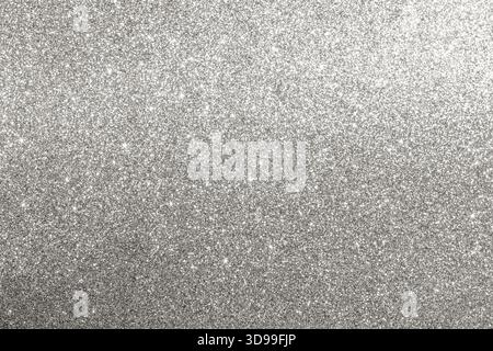 Glitzernde silberne Textur für Hintergrunddekor in luxuriöser Mode und Partydesign Demonstrationsfarbe des Jahres 2026 Stockfoto