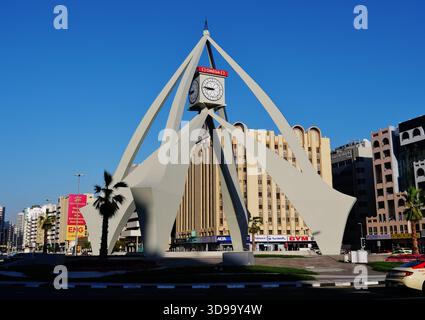 Deira Clock Tower, Dubai, Dubai Emirate, Vereinigte Arabische Emirate Stockfoto