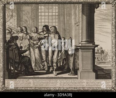 Die Geschichte des verlorenen Sohnes, der Rückkehr (Dutuit Seite 64), Bosse, Abraham, Gravierer, Französische Schule, 17. Jahrhundert, Druck, Grafik, Originaldruck, Ätzen, Abmessungen – Arbeit: Höhe: 25,7 cm, Breite: 32,5 Stockfoto
