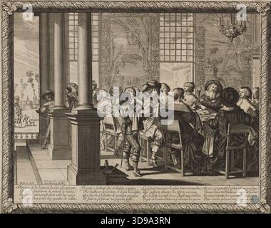 Die Geschichte des verlorenen Sohnes (Dutuit Seite 64), Bosse, Abraham, Gravierer, Französische Schule, 17. Jahrhundert, Druck, Grafik, Originaldruck, Ätzen, Abmessungen – Arbeit: Höhe: 25,5 cm, Breite: 32 Stockfoto