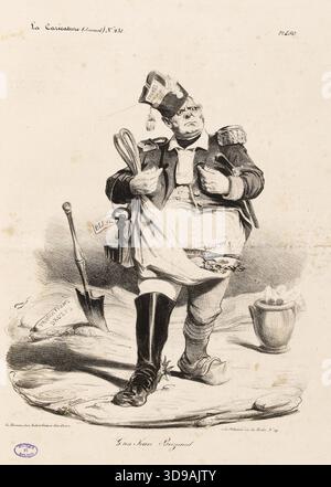 Gros Jean Buzeaud, Daumier, Honoré, Zeichner, Delaunois, Nicolas Louis, Drucker, Aubert, Verleger, 1835, Maison de Balzac, Grafik, Druck, periodische Illustration, Lithographie, Abmessungen – Bildmaterial: Höhe: 35,5 cm, Breite: 27 cm, Abmessungen – Bild: Höhe: 24,5 cm, Breite: 21 Stockfoto