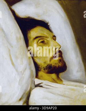 Porträt eines Mannes auf seinem Sterbebett, früher bekannt als Armand Carrel, von Paul Delaroche, Array, Painting, Dimensions - Werk: Höhe: 48 cm, Breite: 46,5 Stockfoto
