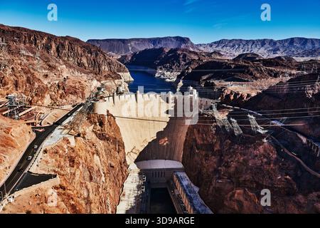 Hoover Dam an der Grenze zu Nevada, Arizona, Südwesten, USA Stockfoto