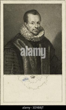 Präsident Jacques-Auguste de Thou, französischer Richter und Historiker (1553-1617), nach Ferdinand Elle (Portalis-Béraldi 9; Firmin-Didot 1442), Marcenay de Ghuy, Antoine de Etcher, Elle, Louis I. (bekannt als Ferdinand Elle oder Louis der ältere), Autor des Modells, Französische Schule, 1772, 18. Jahrhundert, Druck, Grafik, Deutungsdruck, Ätzen, Abmessungen - Werk: Höhe: 15,2 cm, Breite: 9,6 Stockfoto