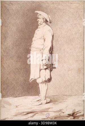 Porträt von Nicolo Zabaglia, Zimmermann und Ingenieur (1664-1750), Saly, Jacques-Francois-Joseph, Zeichner, Array, Zeichnung, Grafik, Zeichnung, Rote Kreide, Abmessungen - Bildmaterial: Höhe: 41 cm, Breite: 28,9 cm, Abmessungen - Befestigung: Höhe: 65 cm, Breite: 50 Stockfoto