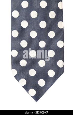 Polka dot necktie. Vertical. Close up. White background Stockfoto