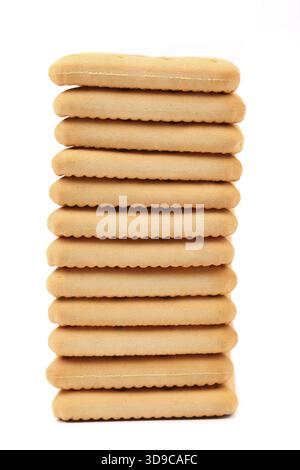 Pfahl-Salznatron-Cracker. Isoliert auf weiß Stockfoto