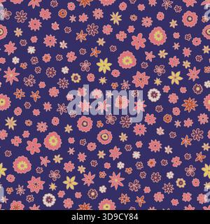 Bunte Tiny Flowers Nahtloser Hintergrund Stock Vektor