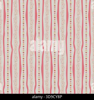 Olivrosafarbenes, Nahtloses Blattmuster Stock Vektor