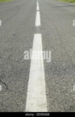 Pfeil-Zeichen als Straßenmarkierungen auf s Auffahrt Stockfoto