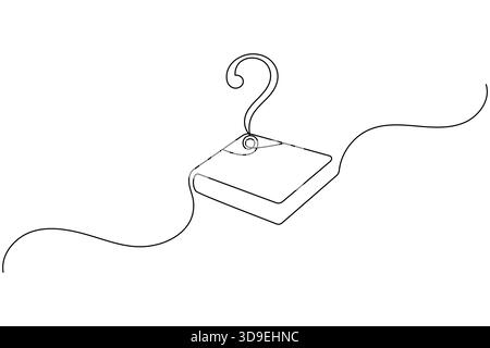 Kreatives Fragezeichen durchgehende einzeilige Zeichnung eines weißen Hintergrundvektors Stock Vektor