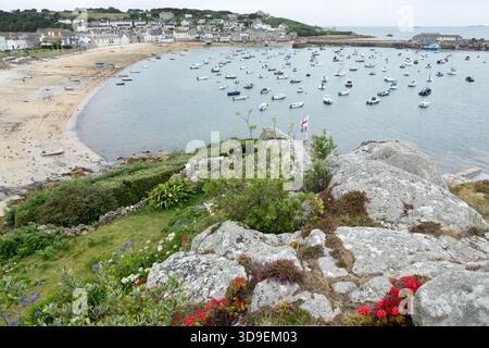 Hugh Town Harbour auf St. Mary's Isles of Scilly, Cornwall, Großbritannien. Stockfoto
