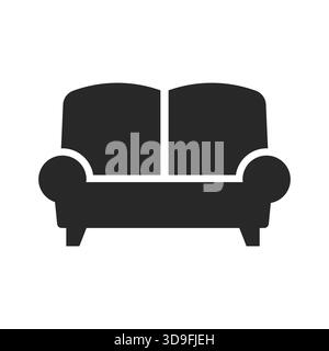 Sofa-Symbol isoliert auf weiß. Möbelsymbol. Stock Vektor