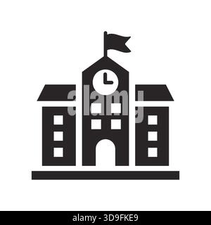Schulkone in solidem Stil. Vektorabbildung. Stock Vektor