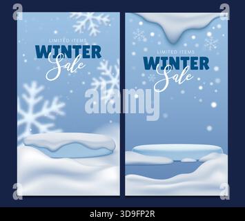 Werbebanner für begrenzte Artikel im Winter Sale. Stock Vektor