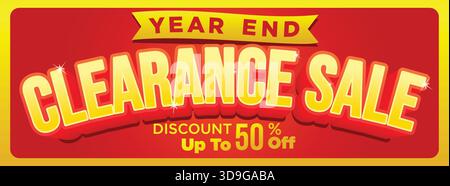 Werbebanner zum Jahresende. Moderner, sauberer Typografie-Stil. Werbebanner teplate Vectgor Illustration Stock Vektor