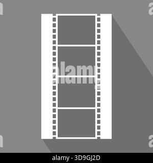 Filmstreifen-Symbol. Symbol für Filmrolle. Cinema Media Element. Vektor-Video-Illustration Stock Vektor