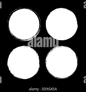 Weiße Schmirgelflecken. Runde Lackform. Vektortexturpunkte. Abstrakte Kunstblobs. Stock Vektor