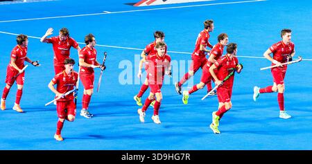 Chennai, Tamil Nadu, Indien. Dezember 2025. FIH Hockey Männer Junioren-Weltmeisterschaft Tamil Nadu 5. Dezember 2025 .INDIEN gegen BELGIEN .INDIA .INDIA sicherte Belgien nach einem 2'''"2 Unentschieden in der Regelleistung in ihrem Spiel der FIH Junioren-Weltmeisterschaft im Bürgermeister Radhakrishnan Stadion in Chennai mit 4''"3. (Kreditbild: © Seshadri Sukumar/ZUMA Press Wire) NUR REDAKTIONELLE VERWENDUNG! Nicht für kommerzielle ZWECKE! Stockfoto