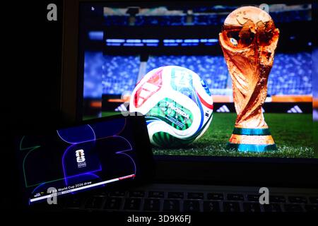 New York, Usa. Dezember 2025. Die Auslosung der FIFA-Weltmeisterschaft 2026 am 5. Dezember 2025 live aus Washington DC. Frankreich spielt in der Gruppenphase gegen Senegal, Norwegen und Sieger von Irak/Bolivien/Suriname. Die Weltmeisterschaft 2026 findet vom 11. Juni bis 19. Juli 2026 statt. Foto: Charles Guerin/ABACAPRESS.COM Credit: Abaca Press/Alamy Live News Stockfoto