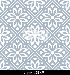 Einfarbiges abstraktes Blumenmuster, gedämpfte Pastellfarben, nahtlose Vektorillustration Stock Vektor