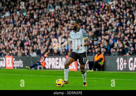 Derby, Großbritannien. Dezember 2025. Corey Blackett-Taylor aus Derby County im Derby County tribbelt beim Sky Bet Championship Match Derby County gegen Leicester City im Pride Park Stadium, Derby, Vereinigtes Königreich, 6. Dezember 2025 (Foto: Maynard Manyowa/News Images) *** GER AUT SUI OUT *** in Derby, Vereinigtes Königreich am 6. Dezember 2025. (Foto: Maynard Manyowa/News Images/SIPA USA) Credit: SIPA USA/Alamy Live News Stockfoto
